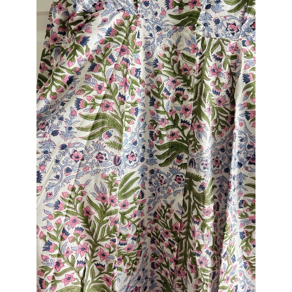 Julia Amory JA Shirt Dress Maxi Button Mughal Jardin Floral Print Small - Picture 5 of 6